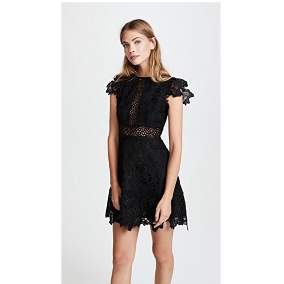 BB Dakota Dresses & Skirts - BB Dakota Black Scalloped Lace Dress